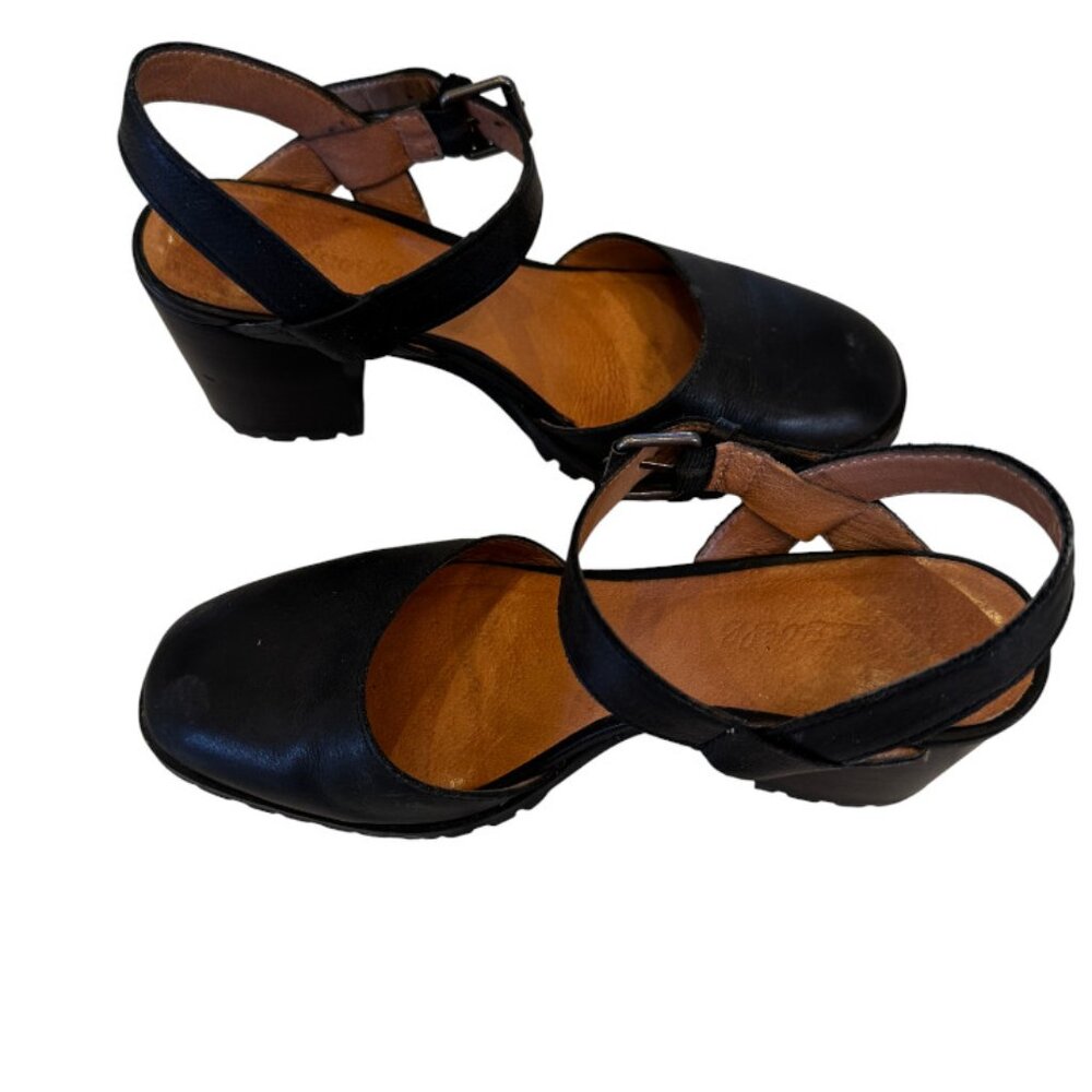 Madewell Claudie Heeled Lugsole Mary Jane Black Leather Slingback 7.5 - Picture 4 of 13